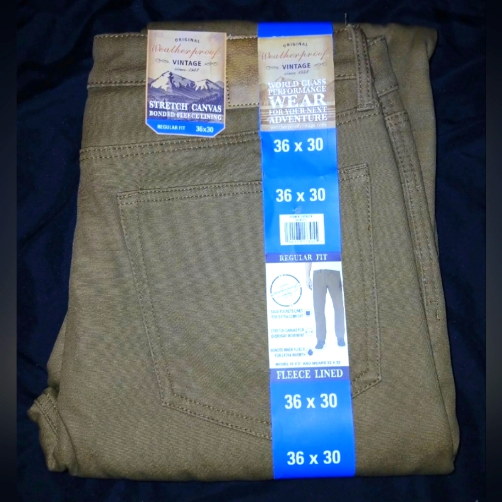 Weatherproof Vintage Stretch Canvas Pants - Tan 36x30